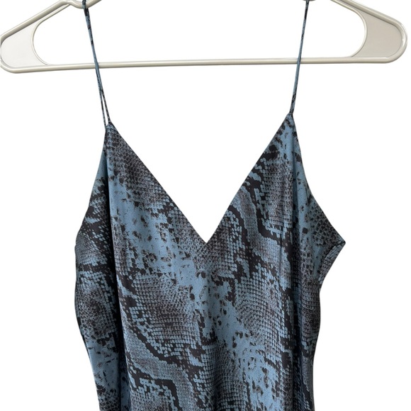 NWT Cami NYC Silk Snake-Print Slip Dress in Slate Blue and Black - Size Medium - Picture 6 of 12